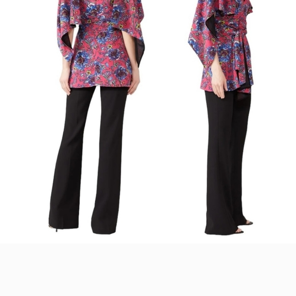 PRABAL GURUNG Collective Pink Floral Cape Waist-Tie Blouse Sz 8 Barbiecore Fairy - Picture 3 of 14